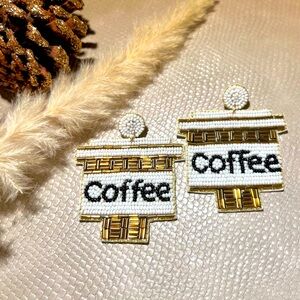 Coffee cup handmade earrings